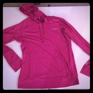 Hooded fuchsia workout top Jersey feeling